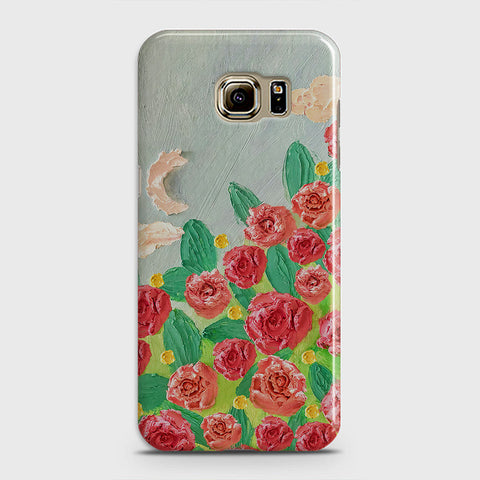 Samsung Galaxy S6 Cover - Floral Series - Design 10 - Red & Green - Matte Finish - Snap On Hard Case with LifeTime Colors Guarantee