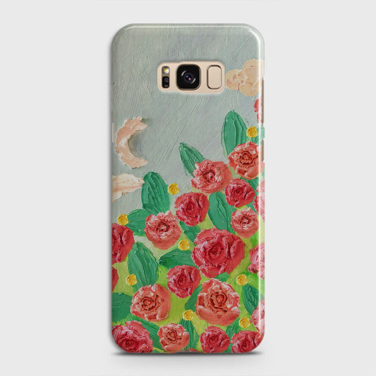 Samsung Galaxy S8 Cover - Floral Series - Design 10 - Red & Green - Matte Finish - Snap On Hard Case with LifeTime Colors Guarantee