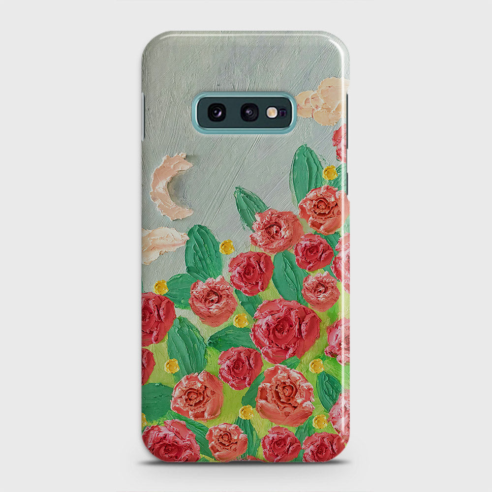 Samsung Galaxy S10e Cover - Floral Series - Design 10 - Red & Green - Matte Finish - Snap On Hard Case with LifeTime Colors Guarantee