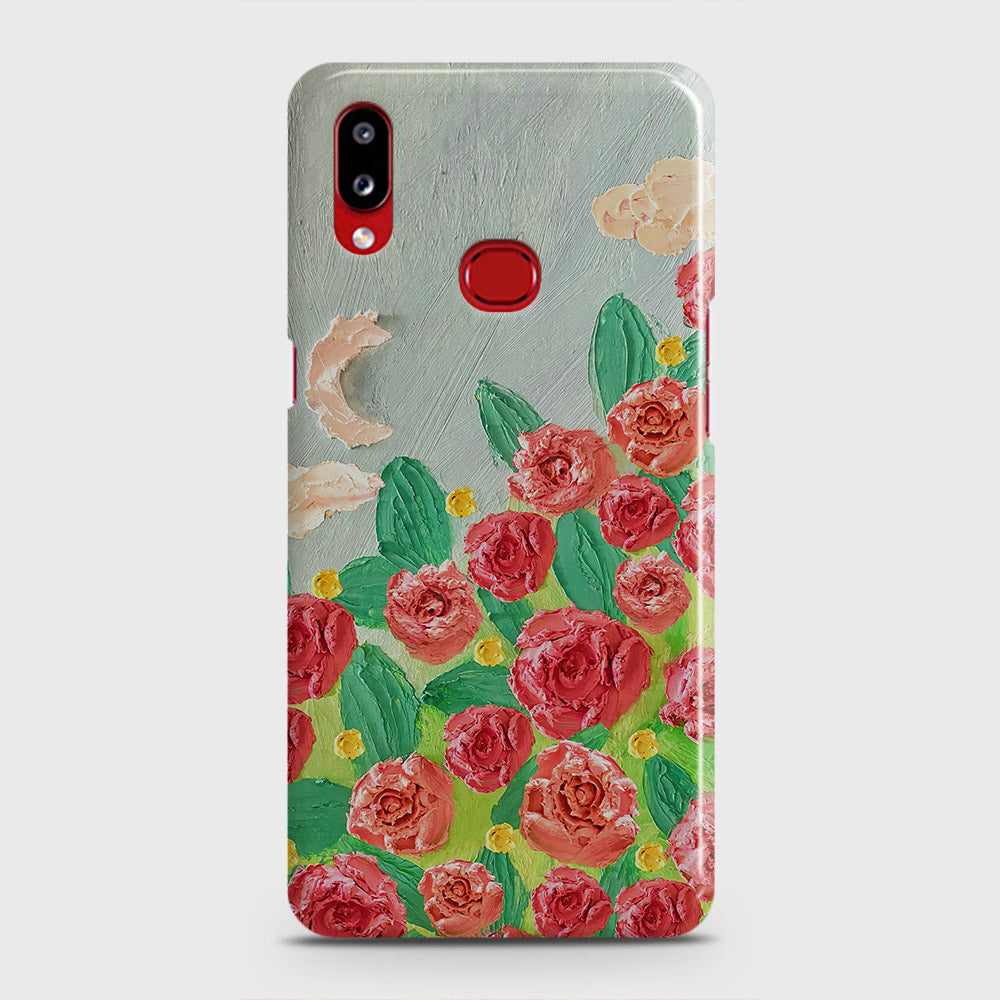 Samsung Galaxy A10s Cover - Floral Series - Design 10 - Red & Green - Matte Finish - Snap On Hard Case with LifeTime Colors Guarantee