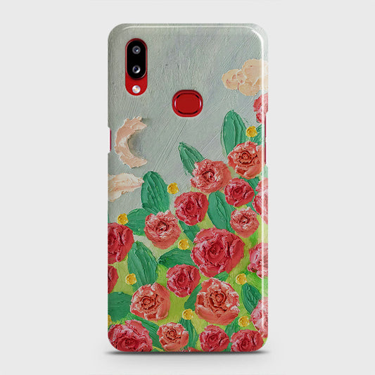 Samsung Galaxy A10s Cover - Floral Series - Design 10 - Red & Green - Matte Finish - Snap On Hard Case with LifeTime Colors Guarantee