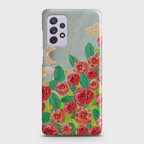 Samsung Galaxy A72 Cover - Floral Series - Design 10 - Red & Green - Matte Finish - Snap On Hard Case with LifeTime Colors Guarantee