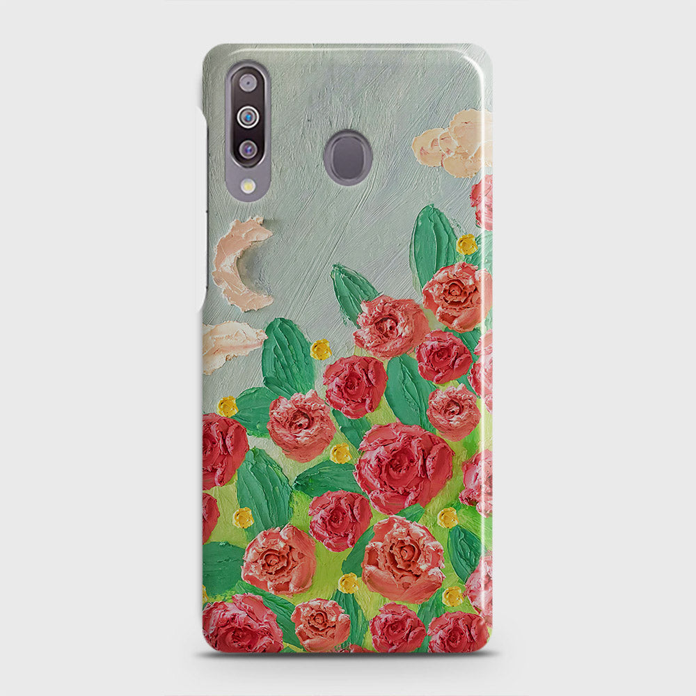 Samsung Galaxy M30 Cover - Floral Series - Design 10 - Red & Green - Matte Finish - Snap On Hard Case with LifeTime Colors Guarantee