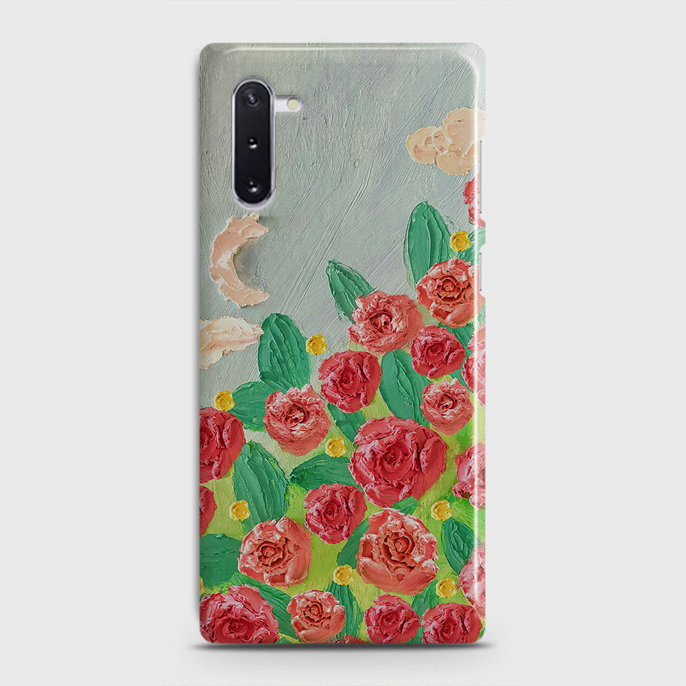 Samsung Galaxy Note 10 Cover - Floral Series - Design 10 - Red & Green - Matte Finish - Snap On Hard Case with LifeTime Colors Guarantee