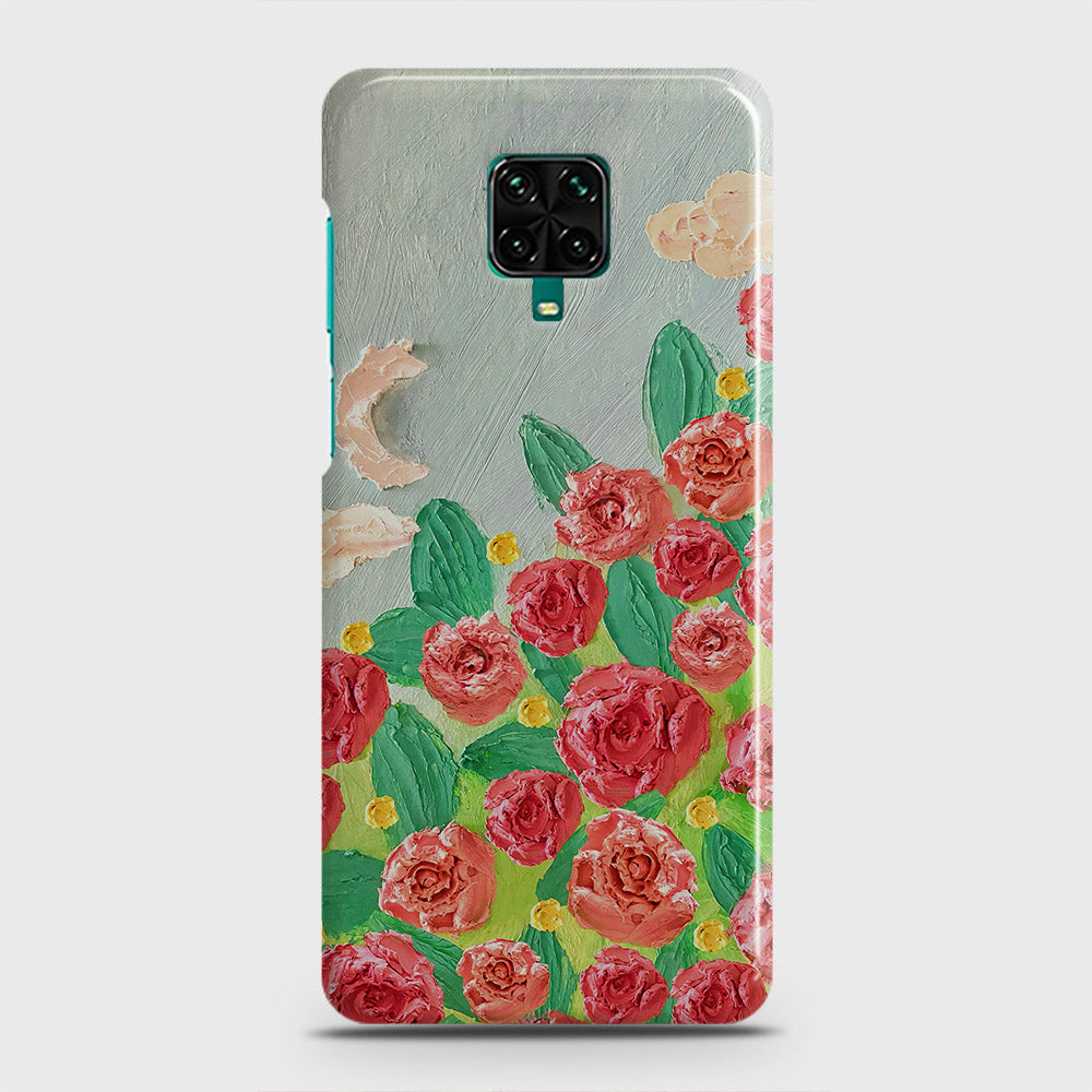 Xiaomi Redmi Note 9 Pro Cover - Floral Series - Design 10 - Red & Green - Matte Finish - Snap On Hard Case with LifeTime Colors Guarantee