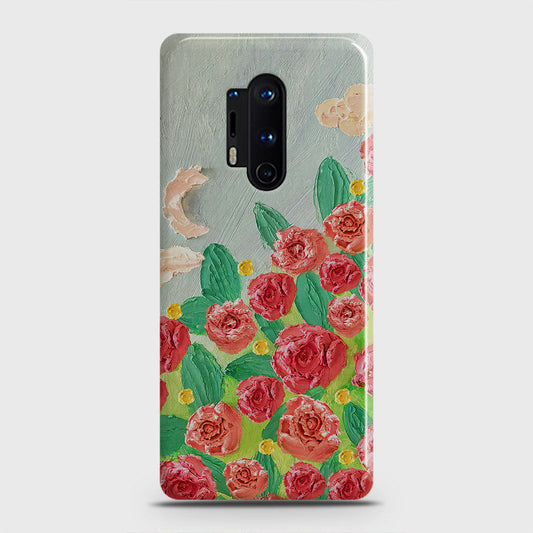 OnePlus 8 Pro Cover - Floral Series - Design 10 - Red & Green - Matte Finish - Snap On Hard Case with LifeTime Colors Guarantee