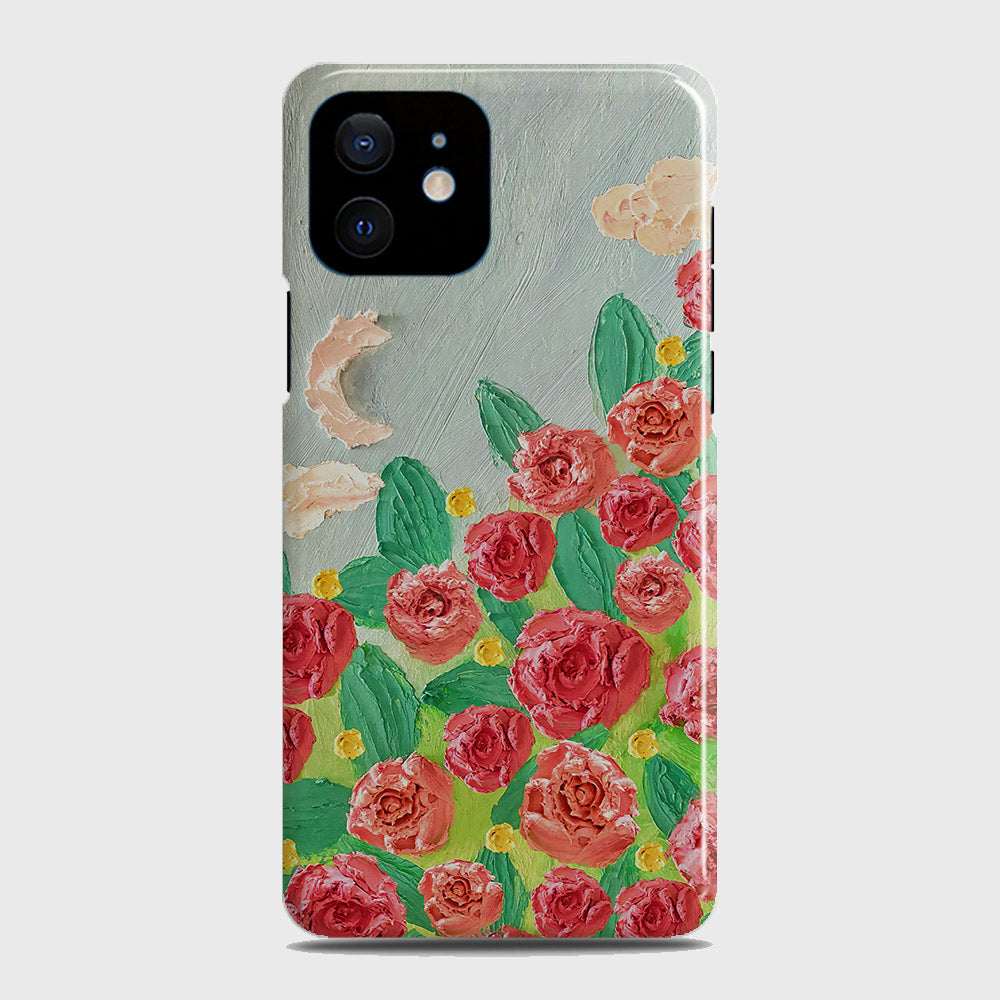 iPhone 12 Mini Cover - Floral Series - Design 10 - Red & Green - Matte Finish - Snap On Hard Case with LifeTime Colors Guarantee