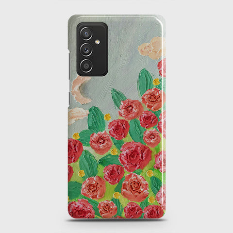 Samsung Galaxy M52 5G Cover - Floral Series - Design 10 - Red & Green - Matte Finish - Snap On Hard Case with LifeTime Colors Guarantee