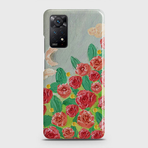 Xiaomi Redmi Note 11 Pro Cover - Floral Series - Design 10 - Red & Green - Matte Finish - Snap On Hard Case with LifeTime Colors Guarantee