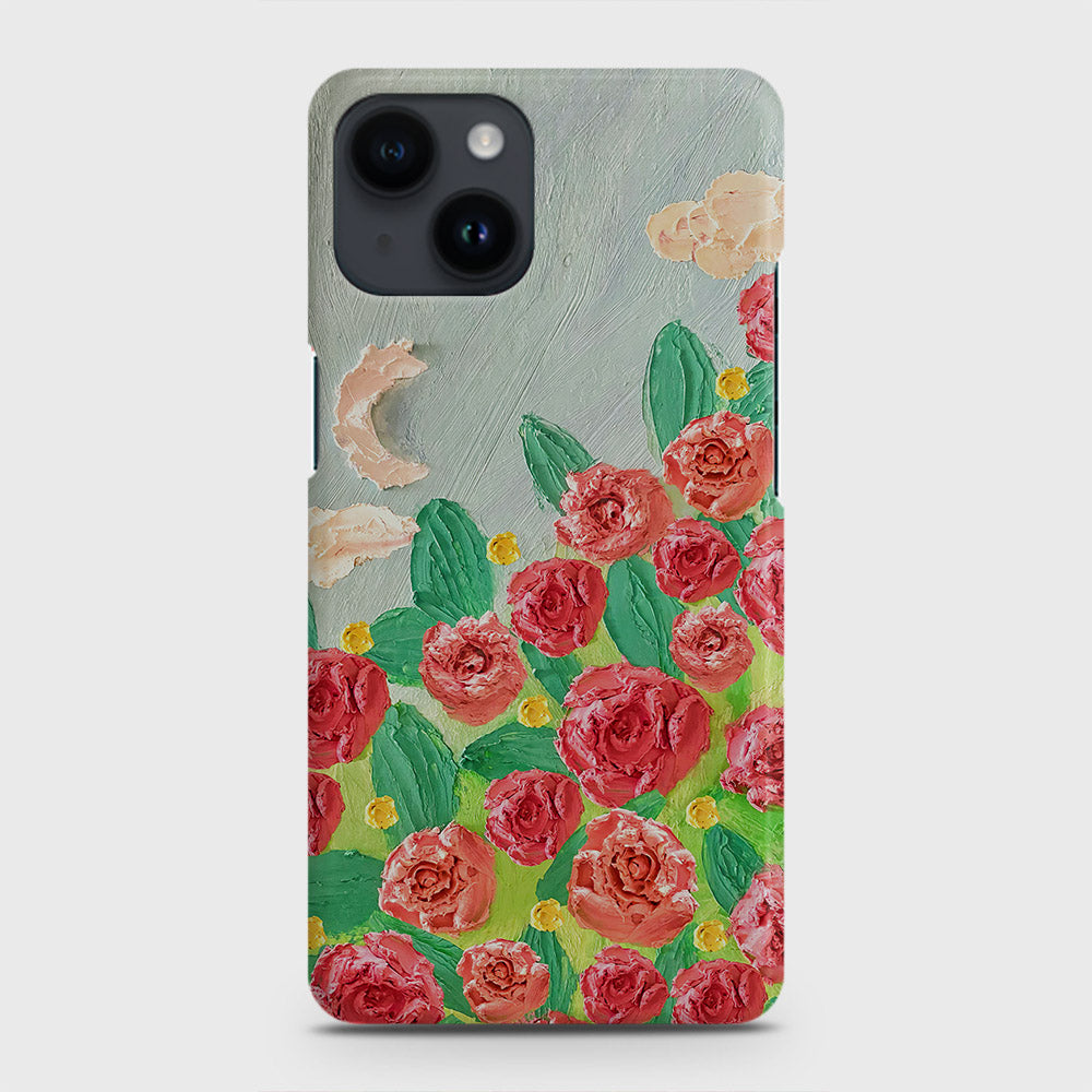 iPhone 14 Cover - Floral Series - Design 10 - Red & Green - Matte Finish - Snap On Hard Case with LifeTime Colors Guarantee