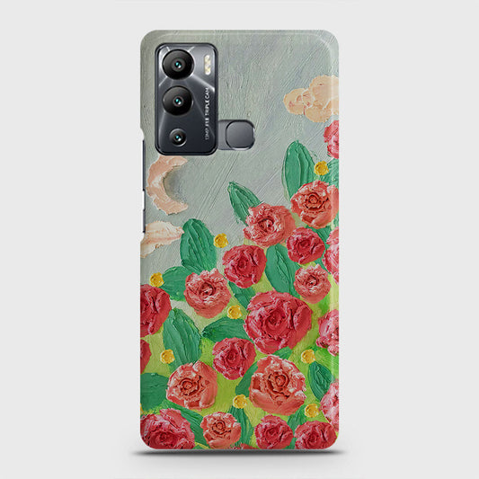 Infinix Hot 12i Cover - Floral Series - Design 10 - Red & Green - Matte Finish - Snap On Hard Case with LifeTime Colors Guarantee