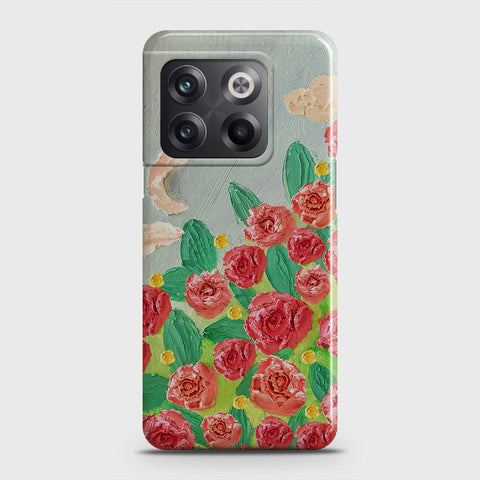 OnePlus 10T Cover - Floral Series - Design 10 - Red & Green - Matte Finish - Snap On Hard Case with LifeTime Colors Guarantee