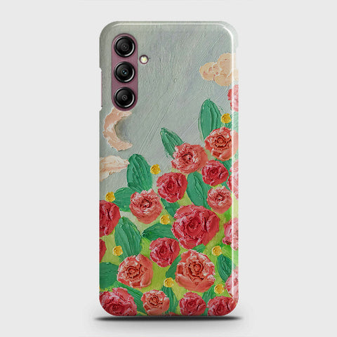 Samsung Galaxy A14 5G Cover - Floral Series - Design 10 - Red & Green - Matte Finish - Snap On Hard Case with LifeTime Colors Guarantee