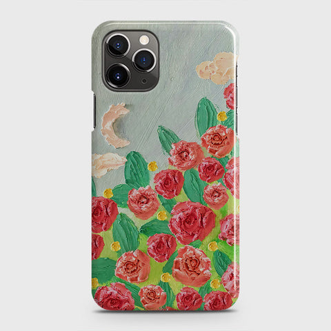 iPhone 11 Pro Cover - Floral Series - Design 10 - Red & Green - Matte Finish - Snap On Hard Case with LifeTime Colors Guarantee