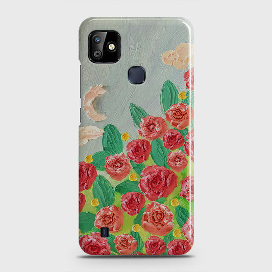 Infinix Smart HD 2021 Cover - Floral Series - Design 10 - Red & Green - Matte Finish - Snap On Hard Case with LifeTime Colors Guarantee