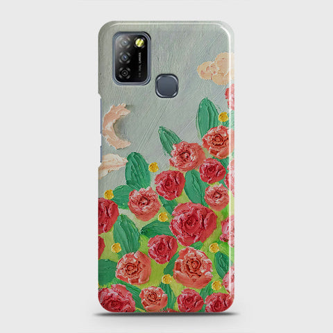 Infinix Smart 5 Cover - Floral Series - Design 10 - Red & Green - Matte Finish - Snap On Hard Case with LifeTime Colors Guarantee