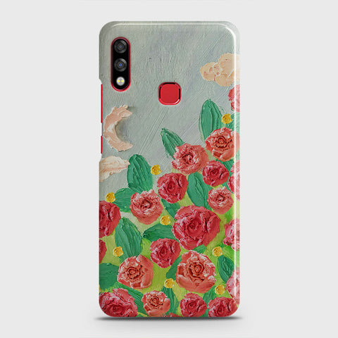 Infinix Hot 7 Pro Cover - Floral Series - Design 10 - Red & Green - Matte Finish - Snap On Hard Case with LifeTime Colors Guarantee