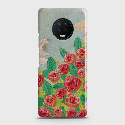 Infinix Note 7 Cover - Floral Series - Design 10 - Red & Green - Matte Finish - Snap On Hard Case with LifeTime Colors Guarantee