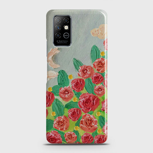 Infinix Note 8 Cover - Floral Series - Design 10 - Red & Green - Matte Finish - Snap On Hard Case with LifeTime Colors Guarantee