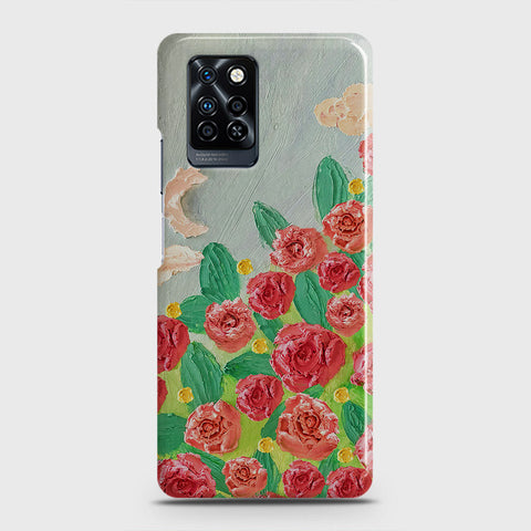 Infinix Note 10 Pro Cover - Floral Series - Design 10 - Red & Green - Matte Finish - Snap On Hard Case with LifeTime Colors Guarantee