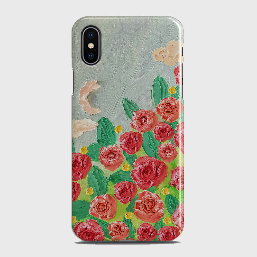 iPhone X Cover - Floral Series - Design 10 - Red & Green - Matte Finish - Snap On Hard Case with LifeTime Colors Guarantee