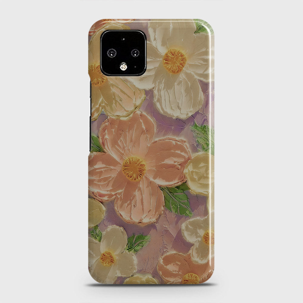 Google Pixel 4 Cover - Floral Series - Design 11 - White & Green - Matte Finish - Snap On Hard Case with LifeTime Colors Guarantee