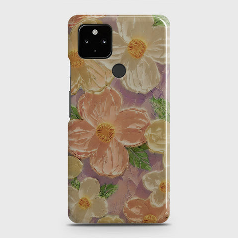 Google Pixel 5 Cover - Floral Series - Design 11 - White & Green - Matte Finish - Snap On Hard Case with LifeTime Colors Guarantee