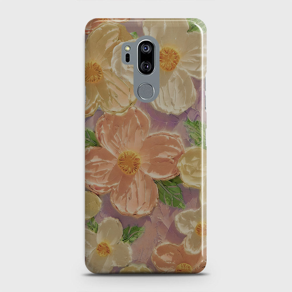 LG G7 ThinQ Cover - Floral Series  - Design 11 - White & Green - Matte Finish - Snap On Hard Case with LifeTime Colors Guarantee