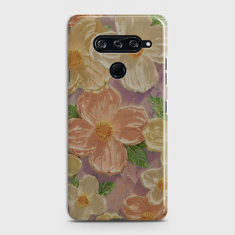 LG V40 ThinQ Cover - Floral Series  - Design 11 - White & Green - Matte Finish - Snap On Hard Case with LifeTime Colors Guarantee