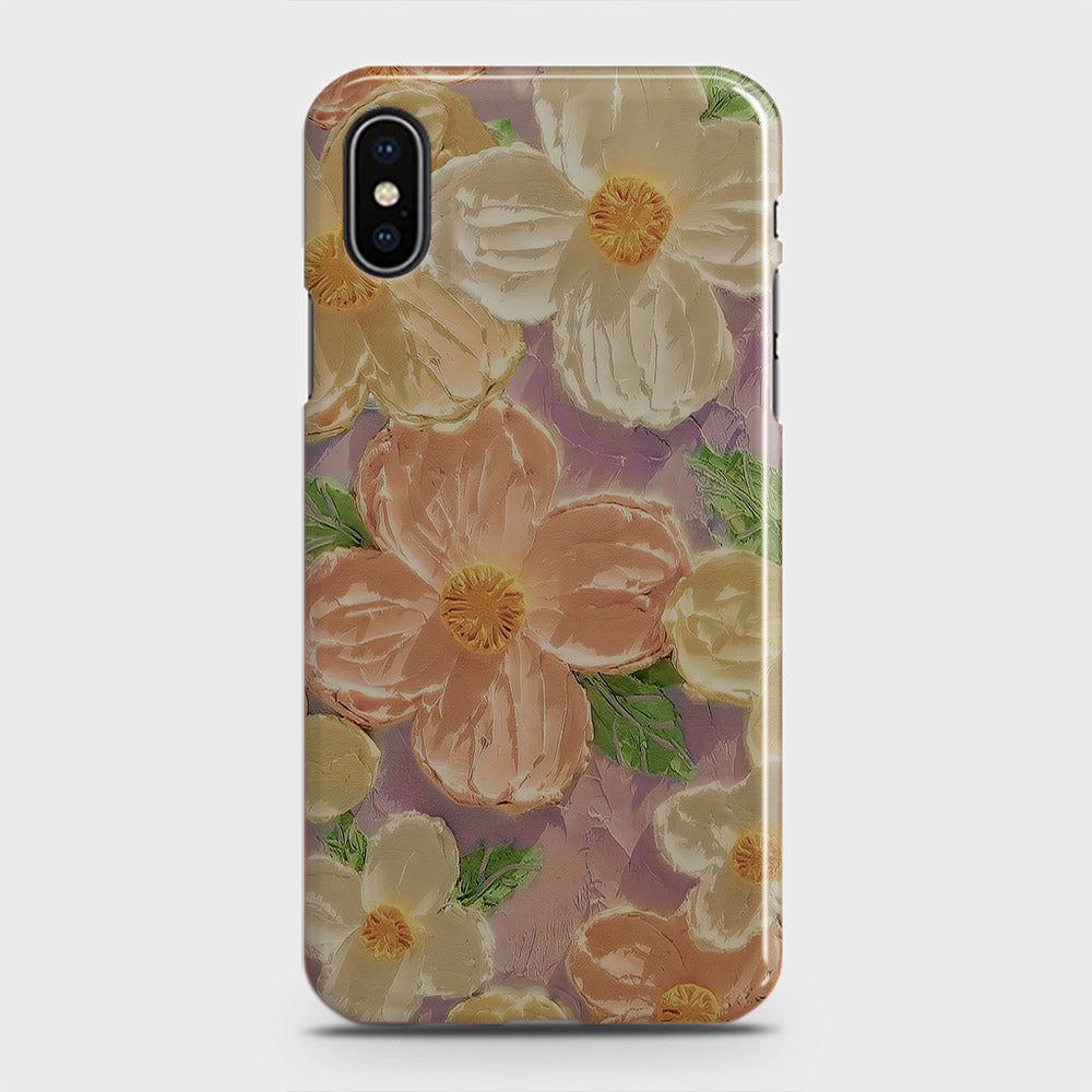 iPhone XS Cover - Floral Series - Design 11 - White & Green - Matte Finish - Snap On Hard Case with LifeTime Colors Guarantee