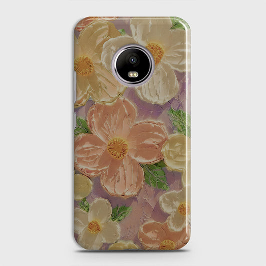 Motorola E4 Cover - Floral Series - Design 11 - White & Green - Matte Finish - Snap On Hard Case with LifeTime Colors Guarantee