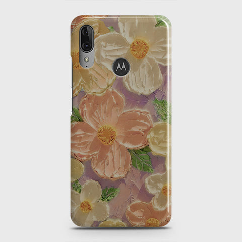 Motorola Moto E6 Plus Cover - Floral Series - Design 11 - White & Green - Matte Finish - Snap On Hard Case with LifeTime Colors Guarantee