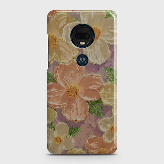 Motorola Moto G7 Plus Cover - Floral Series - Design 11 - White & Green - Matte Finish - Snap On Hard Case with LifeTime Colors Guarantee