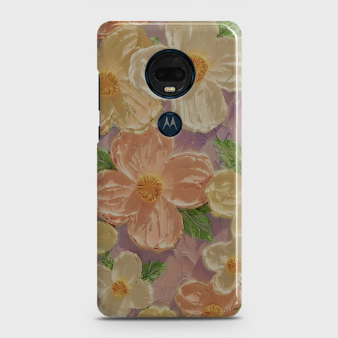 Motorola Moto G7 Plus Cover - Floral Series - Design 11 - White & Green - Matte Finish - Snap On Hard Case with LifeTime Colors Guarantee