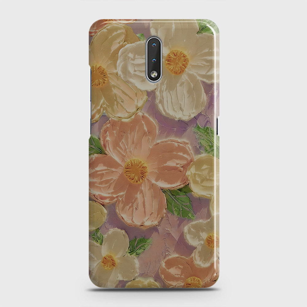 Nokia 2.3 Cover - Floral Series - Design 11 - White & Green - Matte Finish - Snap On Hard Case with LifeTime Colors Guarantee