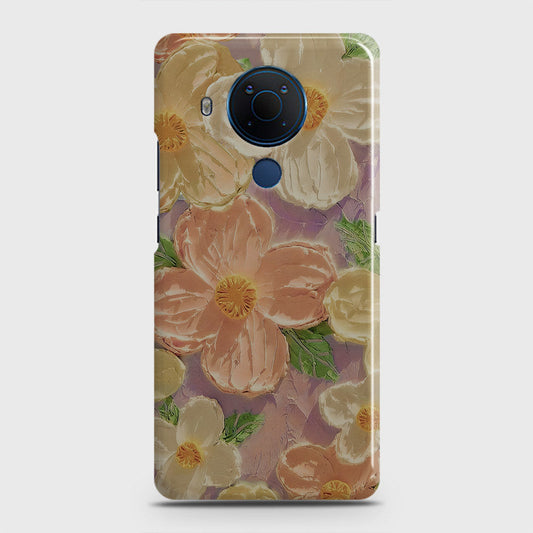 Nokia 5.4 Cover - Floral Series - Design 11 - White & Green - Matte Finish - Snap On Hard Case with LifeTime Colors Guarantee