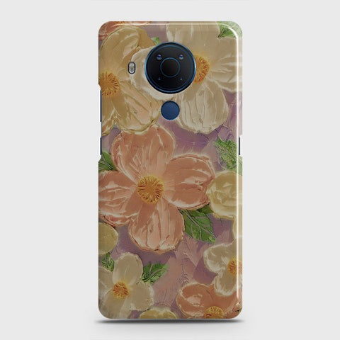 Nokia 5.4 Cover - Floral Series - Design 11 - White & Green - Matte Finish - Snap On Hard Case with LifeTime Colors Guarantee