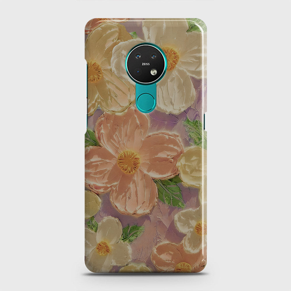 Nokia 6.2 Cover - Floral Series - Design 11 - White & Green - Matte Finish - Snap On Hard Case with LifeTime Colors Guarantee