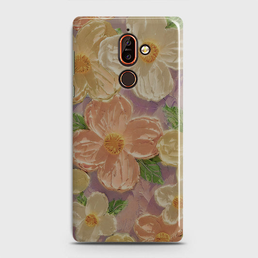 Nokia 7 Plus Cover - Floral Series - Design 11 - White & Green - Matte Finish - Snap On Hard Case with LifeTime Colors Guarantee