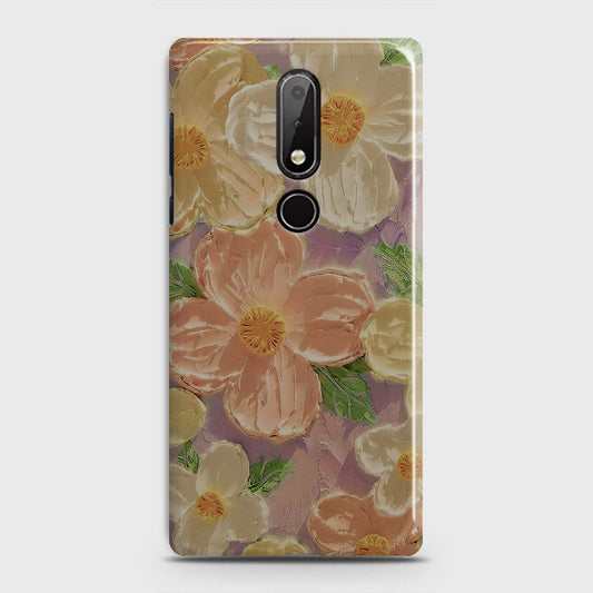 Nokia 7.1 Cover - Floral Series - Design 11 - White & Green - Matte Finish - Snap On Hard Case with LifeTime Colors Guarantee