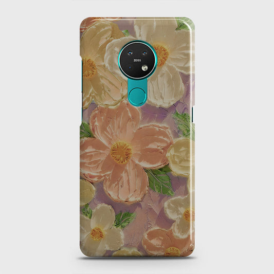 Nokia 7.2 Cover - Floral Series - Design 11 - White & Green - Matte Finish - Snap On Hard Case with LifeTime Colors Guarantee