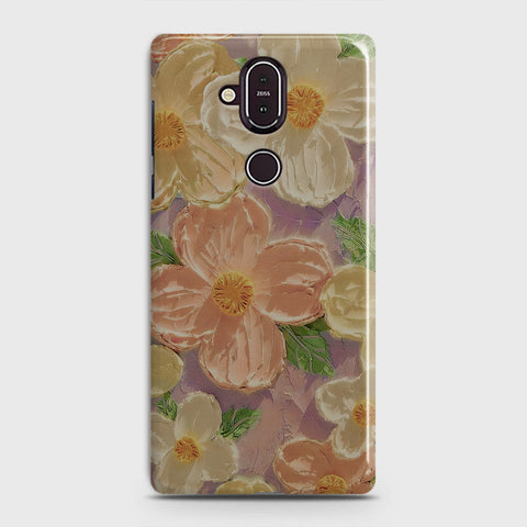 Nokia 8.1 Cover - Floral Series - Design 11 - White & Green - Matte Finish - Snap On Hard Case with LifeTime Colors Guarantee