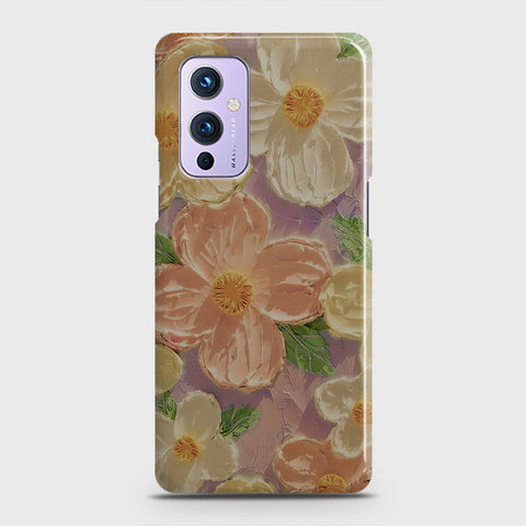 OnePlus 9  Cover - Floral Series - Design 11 - White & Green - Matte Finish - Snap On Hard Case with LifeTime Colors Guarantee