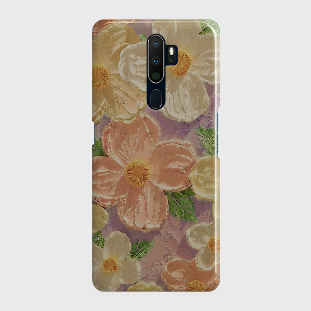 Oppo A5 2020 Cover - Floral Series - Design 11 - White & Green - Matte Finish - Snap On Hard Case with LifeTime Colors Guarantee