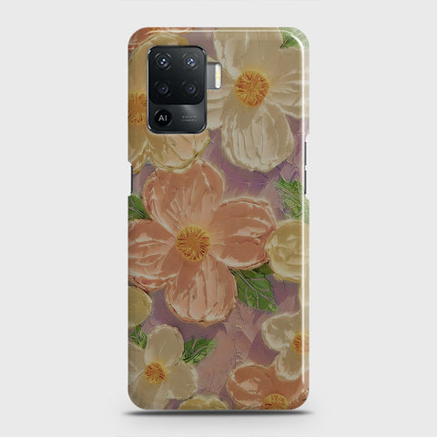 Oppo F19 Pro Cover - Floral Series - Design 11 - White & Green - Matte Finish - Snap On Hard Case with LifeTime Colors Guarantee