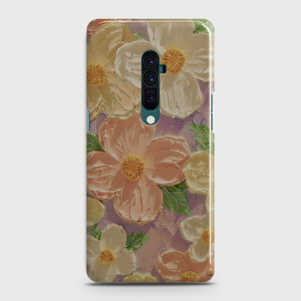 Oppo Reno 10x zoom Cover - Floral Series - Design 11 - White & Green - Matte Finish - Snap On Hard Case with LifeTime Colors Guarantee