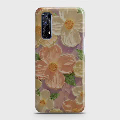 Realme 7 Cover - Floral Series - Design 11 - White & Green - Matte Finish - Snap On Hard Case with LifeTime Colors Guarantee