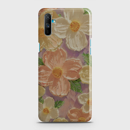 Realme C3 Cover - Floral Series - Design 11 - White & Green - Matte Finish - Snap On Hard Case with LifeTime Colors Guarantee