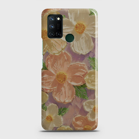 Realme 7i Cover - Floral Series - Design 11 - White & Green - Matte Finish - Snap On Hard Case with LifeTime Colors Guarantee