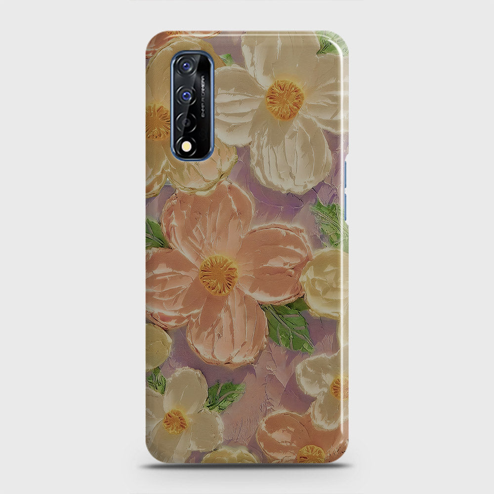 Realme Narzo 30 Cover - Floral Series - Design 11 - White & Green - Matte Finish - Snap On Hard Case with LifeTime Colors Guarantee